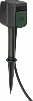 WIFI Gartensteckdose mit Erdspie&szlig; und Montageplatte IP44 2-fach 3m H07RN-F3G1,5