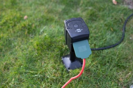WIFI Gartensteckdose mit Erdspie&szlig; und Montageplatte IP44 2-fach 10m H07RN-F3G1,5