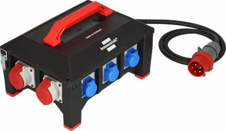 Professional Gummi-Stromverteiler BSV 5 2m H07RN-F&nbsp;5G6,0 1xCEE32A+2x16A, 6x230V