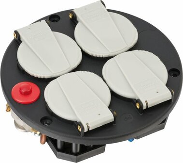 Steckdoseneinsatz-Montageplatte 4-fach IP20 230V 16A Thermostat mit Kontroll-Leuchte