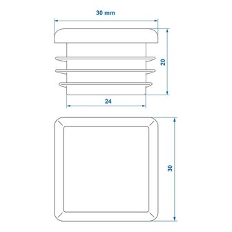 Endkappe 30x30mm x10 stuks