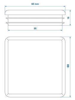 EndKappe 60x60mm x10 stuks