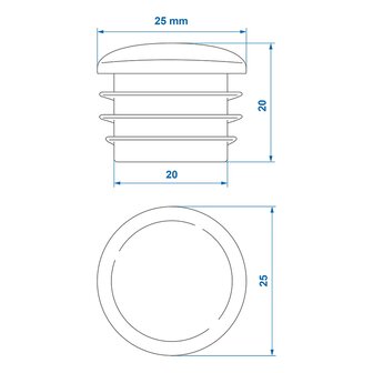 Endkappe &Oslash;25mm x10 stuks