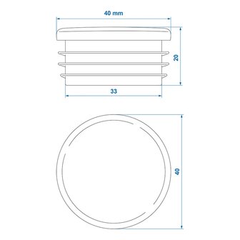 Endkappe &Oslash;40mm  x10 stuks
