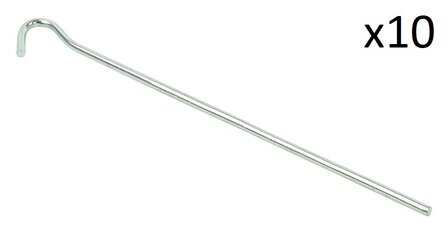 Zelthering 22cm Metall mit offener ose x10 stuks