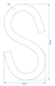 S-Haken Durchmesser 3mm 2 9x1 3cm&nbsp;x10 Stuck