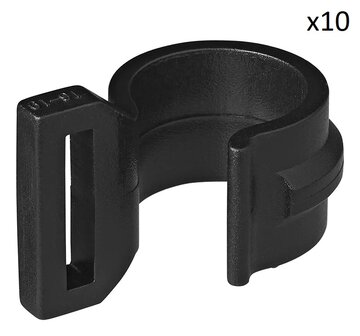 Zeltclip fur Zeltstange 20-25mm mit Schlitz schwarz x10 stuks