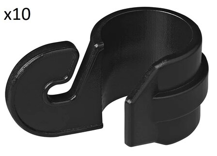 Zeltclip fur Zeltstange 19-22mm mit Haken x10 stuks