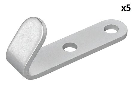 Haken anschraubbar Metall 52 x 13 x 2 mm x5 stuck