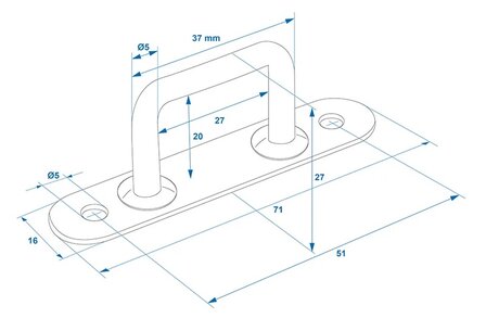 Rechteckige ose 36mm x5 stuck