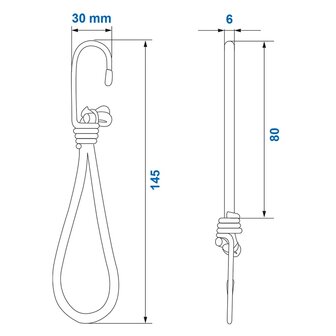 Metallhaken mit elastischer Schlaufe fur Anhangernetz Zelt Plane x10 stuck