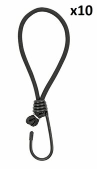Zeltspanner elastisch schwarz mit Haken x10 stuck