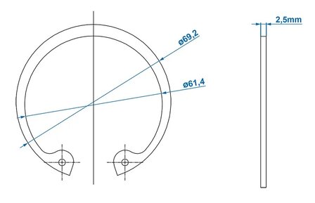 Seegerring Durchmesser 64 mm x10 Stuck