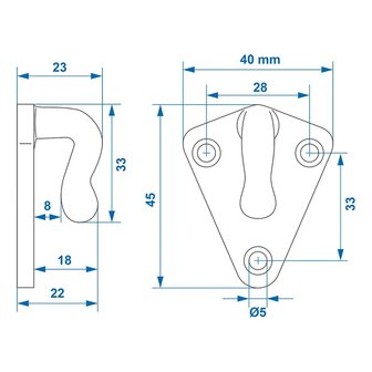 Seilhaken Metall 40x45mm x10 stuck