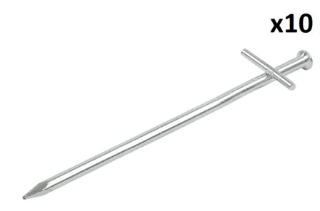 Erdnagel aus Metall 17 cm mit angeschwei&szlig;tem Querbolzen x10 Stuck