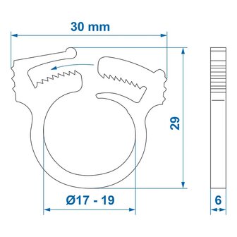 Schnapp-Schlauchschelle 17&ndash;19 mm x10 Stuck