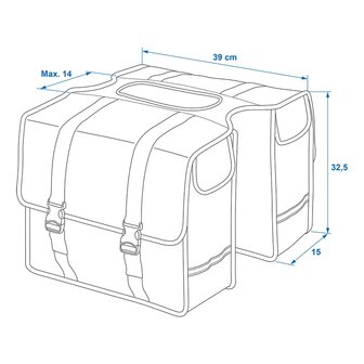 Doppelte Fahrradtasche 40L wasserdicht
