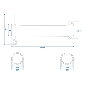 Achse fur Stutzrad 60 mm x10 Stuck