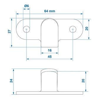 Seilhaken aus Metall 65x27 mm gebogen x10 Stuck