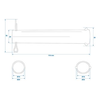 Achse fur Stutzrad 48 mm x10 Stuck