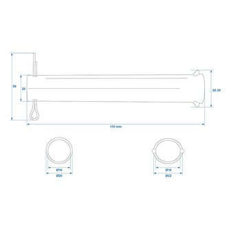 Achse fur Stutzrad 48 mm x10 Stuck