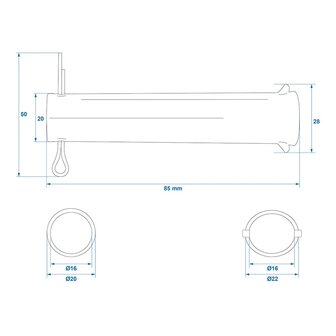 Achse fur Stutzrad 48 mm x10 Stuck