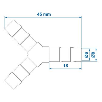Schlauchtulle Y-Stuck 8mm x10 Stuck