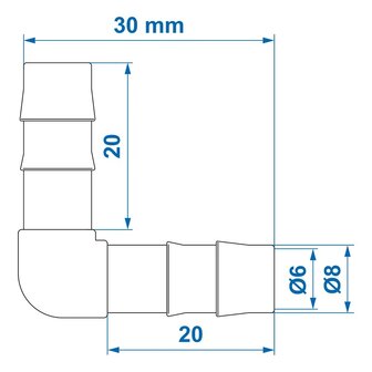 Schlauchtulle Winkel 8 mm x10 Stuck