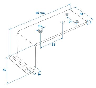Winkel-Gegenstuck fur Spannverschluss x5 Stuck