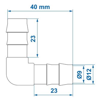 Schlauchtulle 90&deg; abgewinkelt 12 mm x10 Stuck