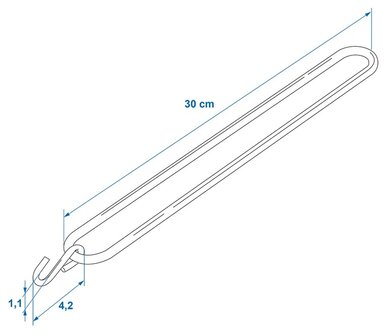 Spannseil 300 mm mit S-Haken x4 Stuck
