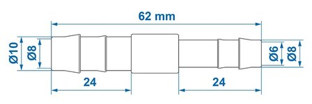 Gerades Schlauchreduzierstuck 10x8 mm x10 Stuck