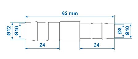 Gerades Schlauchreduzierstuck 12x10 mm x10 Stuck