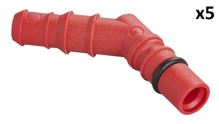 Schlauchtulle mit O-Ring fur 10/12 mm Schlauche rot x5 Stuck