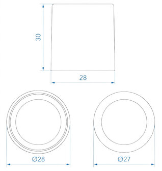 Reduktionsstuck fur Abflussrohr &Oslash;28 mm auf &Oslash;17 mm PE schwarz x5 Stuck