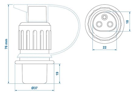 3-poliger Stecker aus PVC
