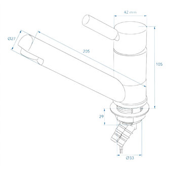 Mischarmatur Keramik Trend E Durchmesser 33 mm Chrom x5 Stuck