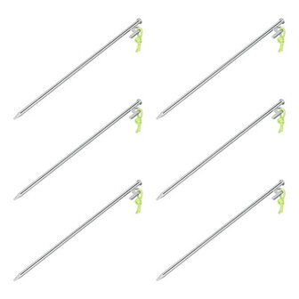Felsbodenhering 40 cm aus verzinktem Stahl mit P-Haken Heavy Duty &ndash; Set mit 6 Stuck