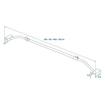 Ausziehbare Abdeckplanenstutze aus Metall 100&ndash;155 cm fur Anhangerplane
