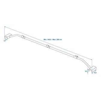 Ausziehbare Abdeckplanenstutze aus Metall 152&ndash;220 cm fur Anhangerplane