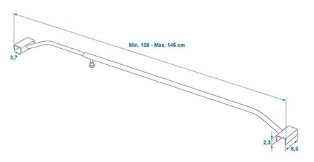 Ausziehbare Abdeckplanenstutze aus Aluminium 108&ndash;146 cm fur Anhangerplane