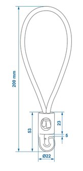 Elastische Schlaufe mit Kunststoffhaken - Set mit 10 Stuck