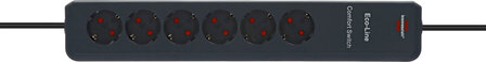 Comfort Switch Steckdosenleiste 6-fach anthrazit 2m H05VV-F 3G1,5