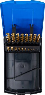 Spiralbohrer-Satz HSS-G titan-nitriert 1 - 10 mm 19-tlg.