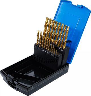 Spiralbohrer-Satz HSS-G titan-nitriert 1 - 10 mm 19-tlg.