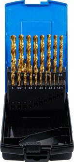 Spiralbohrer-Satz HSS-G titan-nitriert 1 - 10 mm 19-tlg.