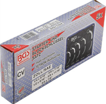 5-teilige Obstruktion Ringschl&uuml;ssel Set, Zoll Gr&ouml;&szlig;en 1/4 - 7/8
