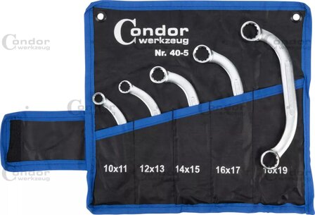 Satz Ringschlussel fur schwer zugangliche Stellen (Halbmond) 5-teilig 10&ndash;19 mm