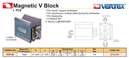 Magnetischer V-Block 7 mm &ndash; 60 mm
