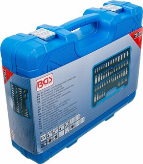 Bit-Einsatz- und Steckschlussel-Einsatz-Satz E-Profil / T-Profil (fur Torx) / T-Profil (fur Torx) mit Bohrung / TP-Profil (fur Torx Plus) 60-tl
